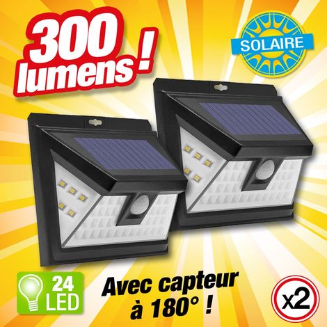 Lot de 2 - Projecteur à énergie solaire et détecteur de mouvement - 24 LED (1/2)