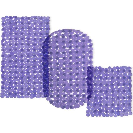 Tapis de bain Bulle Violet-Transparent Tapis de bain 69 x 36cm Rectangulaire