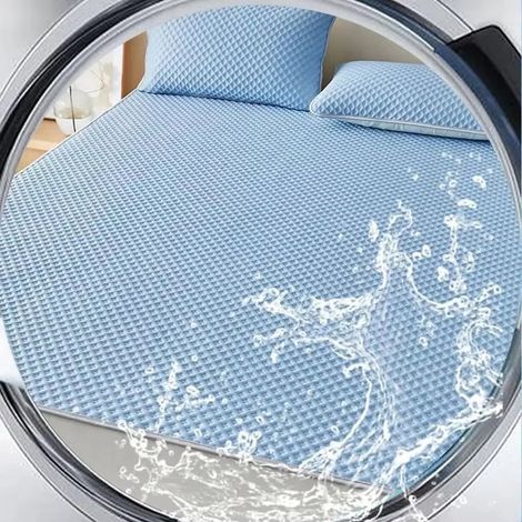 Matelas rafraîchissant auto-refroidissant pour l'été, tapis de couchage respirant, sensation de fraîcheur immédiate, confort de sommeil amélioré, idéal pour chambre et maison, bleu, 120x200cm - 5