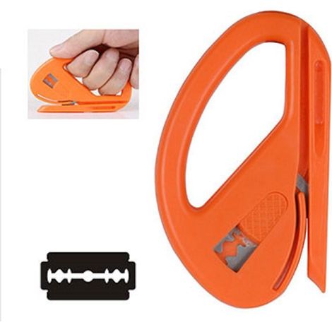 TRADE SHOP - 3 Taglierini Con Lama Protetta Per Pellicola Fibra Di Carbonio Pvc Vinile Parati -