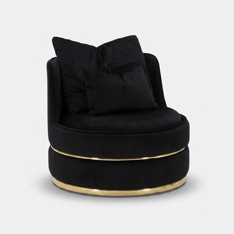 Sillón mauro ferretti Paris redondo negro 84 cm (1/5)