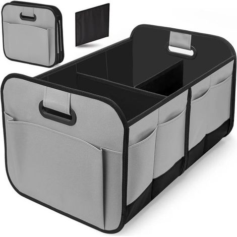 Caja de almacenamiento,Organizador para maletero,Tela Oxford,Gran capacidad y plegable,Ideal para guardar herramientas,60 x 37 x 31 cm (1/5)