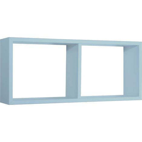 Mensola da parete scaffale 2 scomparti azzurro salotto camera soggiorno moderno Morgana (1/5)