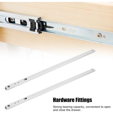 Glissière Coulissante à Billes en Acier 400mm - Jeu de 2 Rail Coupe-Froid Galvanisé pour Armoire et Cabinet, Facile à Installer (1/5)