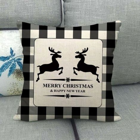 Housses de coussin Noël - - Ensemble de 4 pièces - 18x18 pouces - Polyester durable - Lavable en machine (1/4)