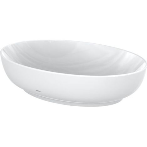 TOTO WU Lavabo sobre encimera, sin agujero para grifo, redondo,