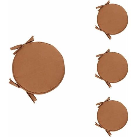 Lot de 4 Coussins Ronds pour Chaises de Salle à Manger avec Cordon de Serrage 38cm (1/4)
