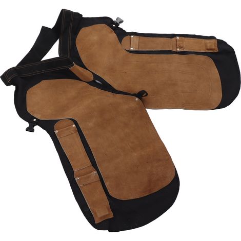 Tablier de maréchal-ferrant professionnel en cuir avec 4 poches pour couteaux, pour le ferrage des chevaux (1/5)