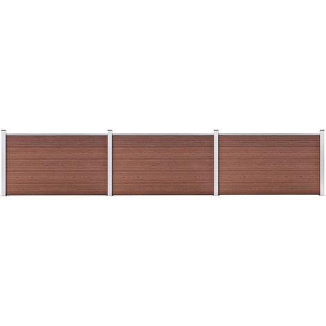 Clôture de jardin Brise vue Panneau de clôture WPC 526x106 cm Marron 96741 (1/5)
