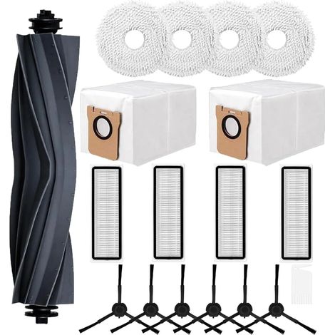 Kit d'accessoires pour aspirateurs robots Dreame L20 Ultra / X20 Pro : pièces de rechange, accessoires, 1 brosse principale, 6 brosses latérales, 4 filtres, 4 lingettes de nettoyage, 2 sacs à poussièr (1/5)