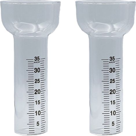 Pluviometre - Verre De Rechange En Borosilicate - Echelle 1 A 35 Mm - Forme Entonnoir - Pour Jardin Extérieur - Lot De 2