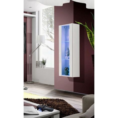 Vitrine murale - Fly - 40 cm x 126 cm x 29 cm - Blanc - Livraison gratuite