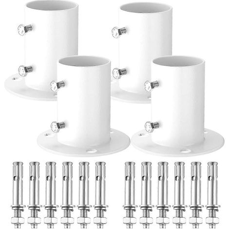 brides de pont en acier inoxydable, support de tige à bride blanche, ancrages de pont de piscine, bride de main courante de piscine (1/5)