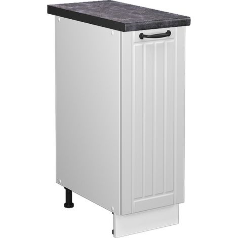 Armadio cucina dispensa alto Fame-Line, Bianco rustico, 30 cm , PL Antracite, Vicco