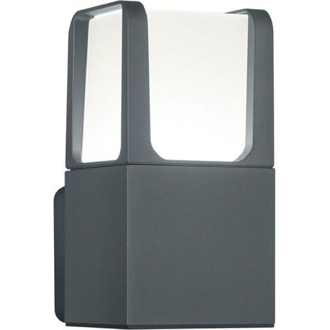 Applique murale extérieure Lampe de terrasse anthracite Lampe de jardin moderne, applique murale de maison IP54, acrylique aluminium, 1x LED 6W 650lm 3000K blanc chaud, LxlxH 15x10x22 cm (1/2)