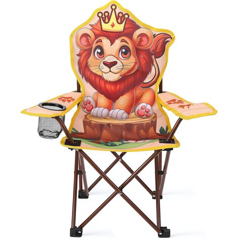 Chaise pliante pour enfant de 3 à 10 ans - Motif lion - Pliable (1/5)