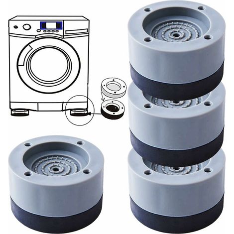 Tampon Anti-vibration Lave Linge,4 Pièces Pied Machine a Laver,Pied Machine a Laver,Choc et ventilation pour machines à laver, réfrigérateurs, meubles（gris,4cm/1.57in) (1/5)