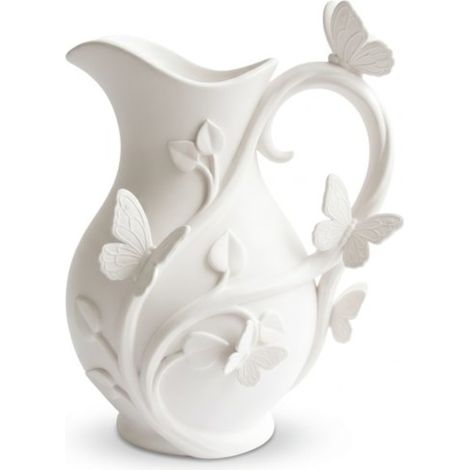 Moderno vaso a farfalla bianco per fiori, dal design elegante. (1/3)
