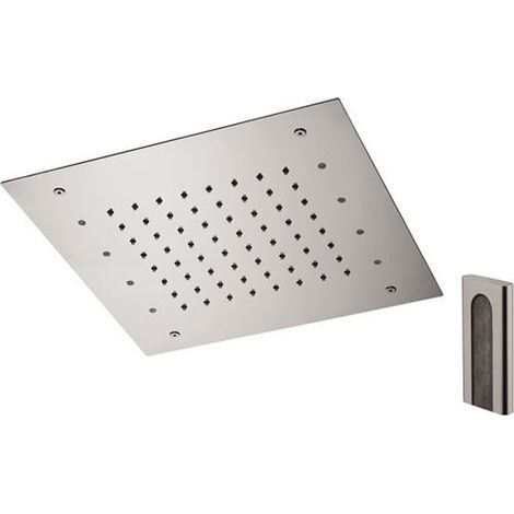 Soffione a soffitto 1 getto 30x30 cm con led in acciaio inox (1/3)