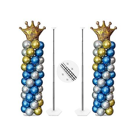 Kit de support pour colonne de ballons, colonne réglable en hauteur de 2,13 m, structure télescopique en métal réutilisable, idéale pour les mariages, les fêtes prénatales et les remises de diplômes (