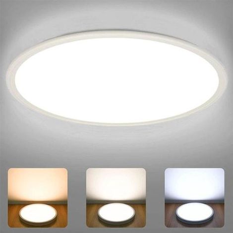 Plafonnier LED dimmable 3000K/4000K/6000K chaud froid Ø30cm 24w Blanc (1/4)