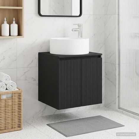 vidaXL Mobile lavabo da parete Nero 49,5 x 44,5 x 65,5 cm