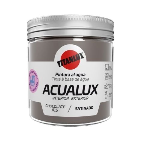 Pintura Manualidades Al Agua 75 Ml Chocol. Satinado Acualux Titan