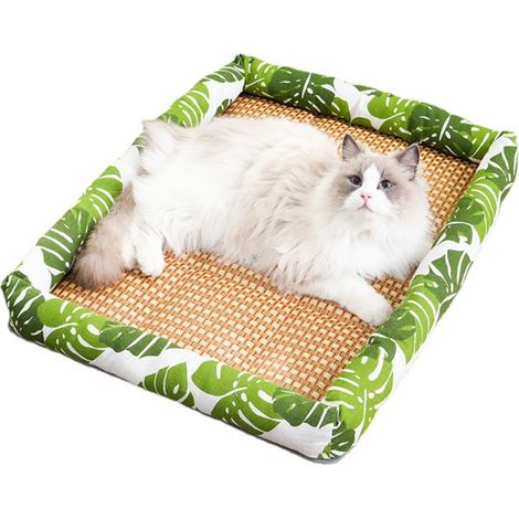 Tapis Pour Chien - Tapis Fraîcheur En Rotin Tissé - Antidérapant Avec Fond Oxford - Pour Cage Ou Sol - Disponible En 4 Tailles (1/5)