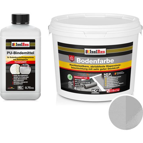 IsolBau 2K Pintura de resina para suelos para hormigón Bodenbeschichtung 4 kg gris piedra (1/5)