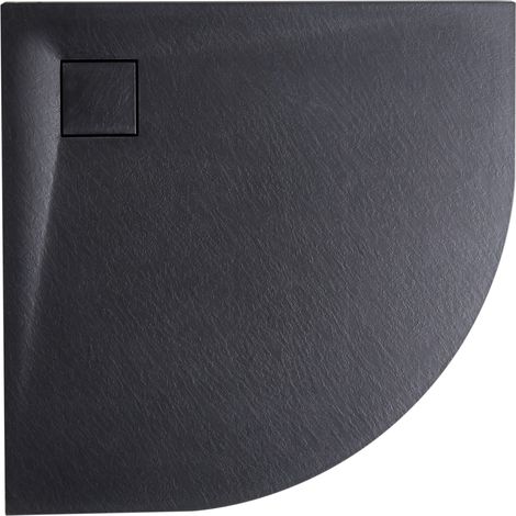 Plato de ducha minimalista con desagüe SMC efecto piedra natural 80 x 80 x 3 cm negro Paron (1/5)