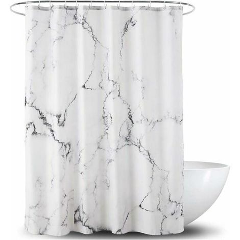 Rideau de Douche en Tissu Imperméable avec Ourlet Renforcé - Différentes Tailles - Motif Marbre - Lavable en Polyester - 180 x 200 cm