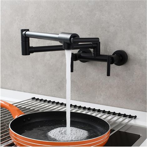 Robinet de cuisine remplisseur de pot Robinet De Remplissage De Pot En Laiton Avec Double Joints Robinet Pliant De Cuisine D'eau Chaude Et Froide Avec 3 Poignées Robinet Mural Rotatif ( Color : 2 , Si (1/5)