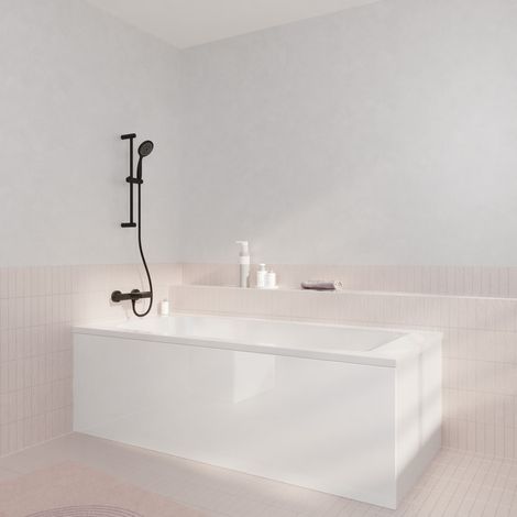 pack baignoire 160x70cm avec tabliers recoupables 180cm et 80cm - blanc brillant - mae (1/5)