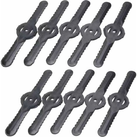 Remplacement des Têtes de Lame de Coupe-Herbe Tondeuse à Gazon Lames de Débroussailleuse Têtes de Lame De Désherbant(Plastic blade x 10) (1/4)