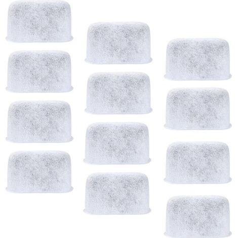 12 filtros de carbón activado originales, Para cafetera Delonghi, Filtro de agua, Blanco, 47x20x27mm/1.85x0.78x1.76 pulgadas (1/5)