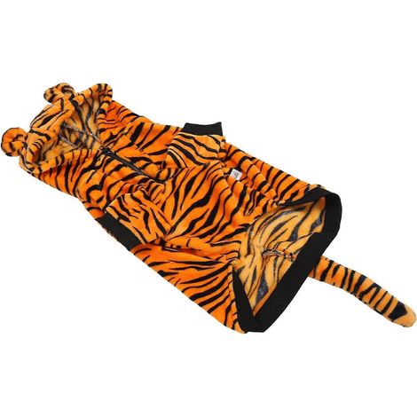 Vêtements chauds pour animaux de compagnie, motif rayures tigrées mignonnes, préviennent la perte de poils, vêtements d'hiver pour chiens moyens et grands (1/2)