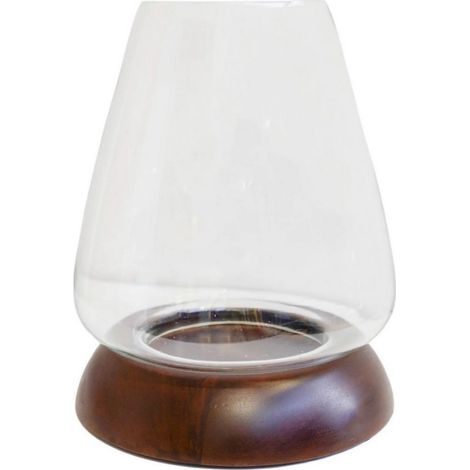 Harvey Cylinder Lantern - Walnut - L21 x W21 x H28.5 cm - Brown