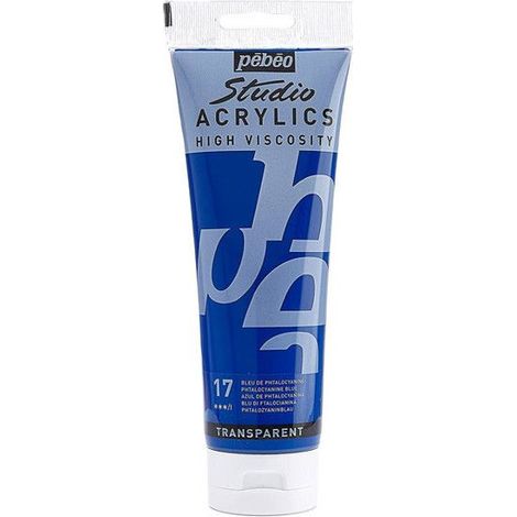 Peinture Acrylique - Pébéo - Studio - Bleu Phtalocyanine - 100 ml - Satiné (1/3)