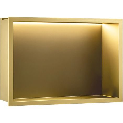 WANDEINBAU-BADEZIMMERREGAL REA LED BRUSH GOLD 30X45 (1/5)