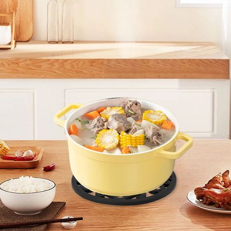 Trépied pour théière, support pour théière, dessous de plat, support rond pour théière, base pour théière, set de table, accessoire de cuisine pour la cérémonie du thé, noir. (1/5)