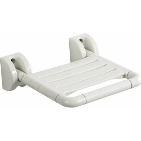 Siège étanche de douche pliable blanc pour douche à l'italienne, hammam etc (1/4)