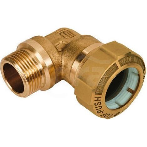 TOF/G M Push giunto a 90 per PE con filetto maschio con anello in plastica ø63 x 2" 01060009P