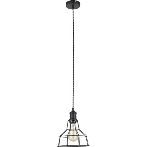 Lampada a sospensione Italux Synthia nera industriale E27 (1/3)