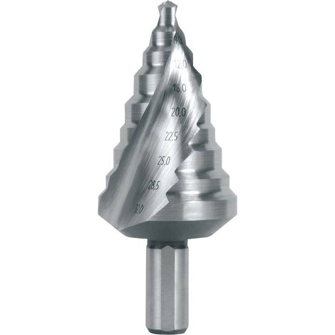RUKO Punta conica HSS scanalata a spirale con affilatura a croce, 12 gradini, Ø 6-32 mm - 101096. (1/4)