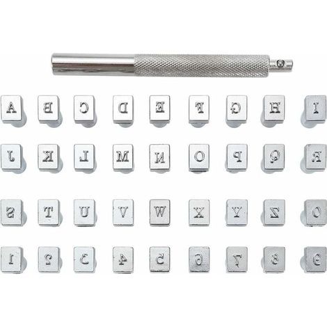 36 Pièces Timbres en Cuir Alphabet A à Z Outils d'Estampage 3mm Numéro Timbres 0-9 Lettres-Fei Yu (1/4)