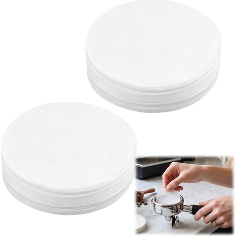 Filtre à Café Espresso 58 mm, 500 Disques Ronds Non Blanchis, Adapté au Porte-Filtre, Papier Filtre Rond, Papier Filtre pour Panier, Papier Spécifique pour Machine à Café Espresso (1/5)