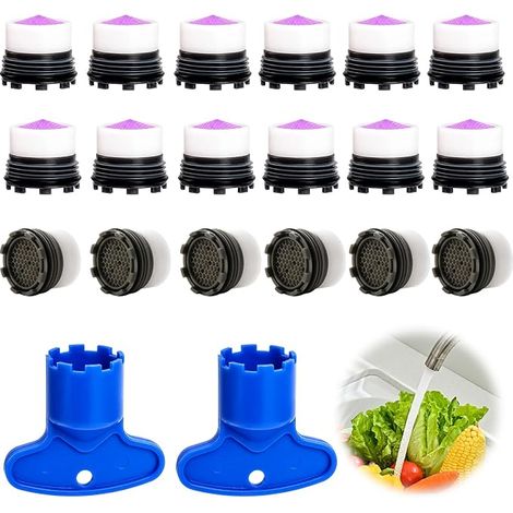 Aerator Filter Tap M16.5/M16, Water Saving with Filter Anti Breeze Jet Kitchen Faucet Aerator Tap Water Saving Splash Reducer ABS (1/5)