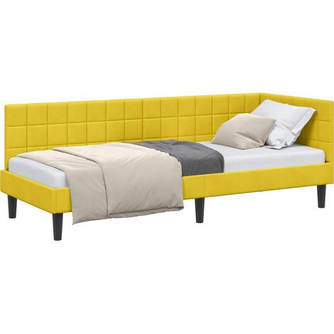 Maison Exclusive - Cornice del letto ad angolo Giallo 80 cm x 200 cm Velluto