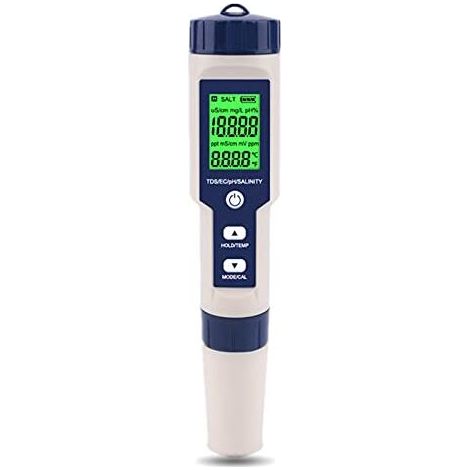 Tragbares digitales Wasserqualitätsmessgerät mit 5 Funktionen (pH-Wert, Salzgehalt, Temperatur, TDS, EC-Wert) für G (1/4)