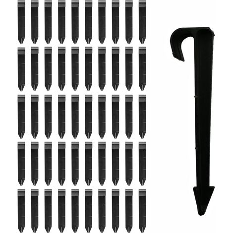 50PCS Piquets de Fixation au Sol pour Tuyau D'irrigation Goutte à Goutte, Piquets de Sol pour Potager, Parterres de Fleurs, Système D'arrosage, Fournitures pour Le Jardinage (Noir)